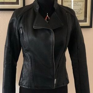 New black Faux Leather Moto Jacket